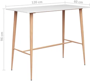 vidaXL Stolik barowy, biały, 120x60x96 cm vidaXL - Ławy i stoliki kawowe - miniaturka - grafika 5
