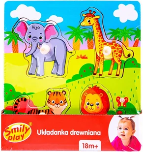 Smily Play Układanka drewniana - safari - Układanki dla dzieci - miniaturka - grafika 2