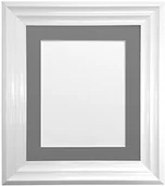 Ramki na zdjęcia - NA FRAMES BY POST FRAMES BY POST Firenza Biała ramka zdjęcia z ciemnoszarym mocowaniem, plastikowe szkło, 25 x 20 cm, rozmiar zdjęcia 18 x 12 cm FIRENZAWHT-DARKGREYMOUNT10875 - miniaturka - grafika 1