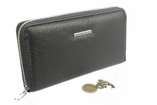 Jennifer Jones Portfel Damski Skóra Naturalna Matowy Duży Z Metalowym Suwakiem Piórnik JJ5233 - Portfele - miniaturka - grafika 5