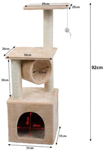 Drapak dla kota drzewko 92cm beż 19276_BŻ - Drapaki dla kotów - miniaturka - grafika 3