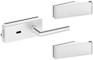 Zestaw okuć do drzwi szklanych PLATO pod klucz Prawy VOSTER - Klamki Zestaw okuć do drzwi szklanych PLATO pod klucz Prawy VOSTER - Klamki - miniaturka - grafika 1