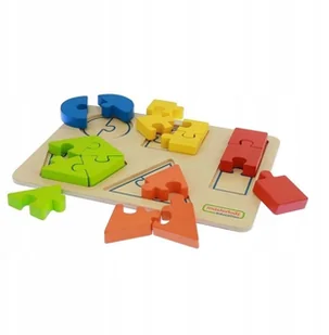 Masterkidz Drewniane Puzzle Dla Dzieci Nauka Kształtów Figury Geometryczne Masterkidz ME03737 - Zabawki interaktywne dla dzieci - miniaturka - grafika 3