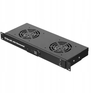 NetRack panel wentylacyjny 19" 2F z przewodem i termostatem czarny 100-005-001-020 - Szafy rack - miniaturka - grafika 2