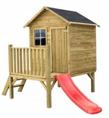 Altany ogrodowe - 4iQ Drewniany Domek Ogrodowy Dla Dzieci Tomek + Ślizg - miniaturka - grafika 1