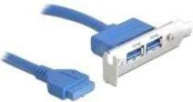 Delock USB 3.0 19-pin - 2 x USB 3.0-A kabel USB 0,4 m USB 3.2 Gen 1 (3.1 Gen 1) USB A Niebieski, Wspornik gniazda - Tuning komputera - akcesoria - miniaturka - grafika 3