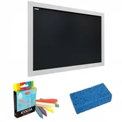 Tablice i flipcharty - Allboards Tablica kredowa czarna 90x60 cm szara pastelowa rama + gratis TB96GREY+K6+G - miniaturka - grafika 1