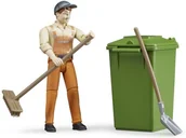 Figurki dla dzieci - Bruder 62140 figurka śmieciarz + kosz + akcesoria - miniaturka - grafika 1