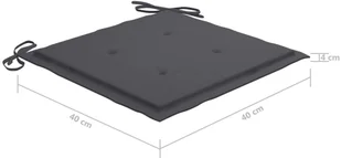 vidaXL Poduszki na krzesła ogrodowe, 6 szt., antracyt, 40x40x4 cm - Poduszki na krzesła - miniaturka - grafika 6