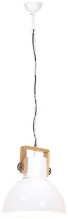 VidaXL Industrialna lampa wisząca, 25 W, biała, okrągła, 40 cm, E27 320538 - Lampy sufitowe - miniaturka - grafika 7
