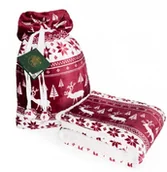 Pozostałe akcesoria świąteczne - FARO koc świąteczny Saco sherpa w worku ciema czerwień burgund Saco004_20211119054441 - miniaturka - grafika 1