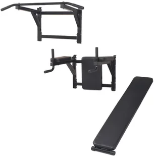 vidaXL Wielofunkcyjna poręcz ścienna do ćwiczeń, czarna vidaXL - Poręcze i drążki do podciągania - miniaturka - grafika 3