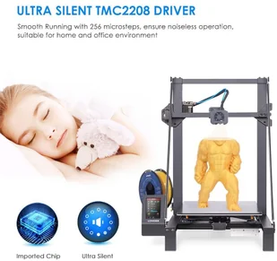 Longer Drukarka 3D Longer LK5 Pro w 90% Wstępnie Złożona Design Trójkątny 3 Zestawy Chipów TMC2208 Cicha Płyta Główna 300 x 300 x 400mm 836764EUDF - Drukarki 3D - miniaturka - grafika 4