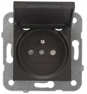 Gniazdka elektryczne - Viko Panasonic Gniazdo z uziemieniem z klapką z przesłonami styków Panasonic Novella czarny 92105570M - miniaturka - grafika 1