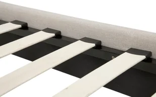 Beliani Łóżko beżowe tapicerowane ze stelażem 180 x 200 cm ROANNE - Łóżka - miniaturka - grafika 6