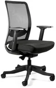 Fotele i krzesła biurowe - Unique Meble Krzesło ergonomiczne biurowe obrotowe ANGGUN M czarna siatka - miniaturka - grafika 1