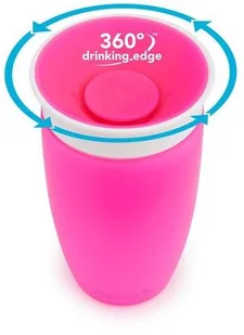 Munchkin Miracle 360° Kubek Niekapek 296 ml kolor różowy 011029 - Kubki dla dzieci - miniaturka - grafika 2