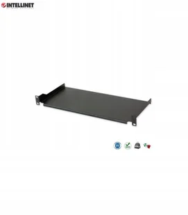 Intellinet Półka do szafy 19\" 200mm 1U pełna czarna 901406 - Szafy rack - miniaturka - grafika 2