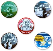 Dodatki do ubrań - THRASHER buttons THRASHER USUAL SUSPECT BUTTONS 5 PACK) - miniaturka - grafika 1