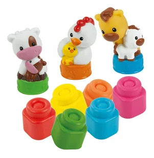 Clementoni SŁODKIE ZWIERZAKI FARMA CLE17174 - Klocki - miniaturka - grafika 2