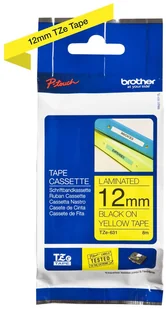 Brother Taśma żólta z czarnym nadrukiem TZE631=TZ631 12 mm - Etykiety do drukarek - miniaturka - grafika 9
