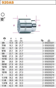 Beta NASADKA 1/2" CALOWA 7/16" 920AS/7/16 - Klucze i nasadki - miniaturka - grafika 2