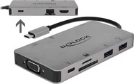 Stacje dokujące i replikatory portów - Delock Stacja/replikator USB-C Docking Station 4K HDMI VGA SD USB 3.1 LAN PD 3.0 - miniaturka - grafika 1