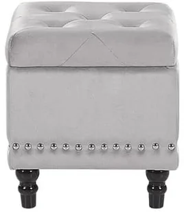 Beliani Puf ze schowkiem welurowy jasnoszary LORETTO - Pojemniki na zabawki - miniaturka - grafika 6