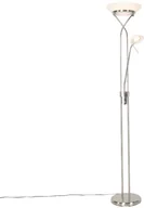 Lampy stojące - QAZQA Stalowa lampa podłogowa z diodą LED i ściemniaczem z lampką do czytania - Empoli - miniaturka - grafika 1