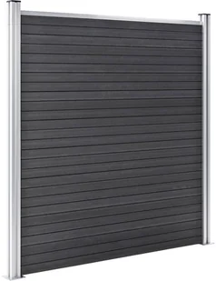 vidaxl Ogrodzenie WPC, 4 panele kwadratowe, 1 skośny 792x186 cm, szare 3053236 - Ogrodzenia - miniaturka - grafika 3