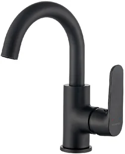 Kuchinox Dima bateria umywalkowa stojąca z wylewką U czarny mat BQD728D - Baterie umywalkowe - miniaturka - grafika 3