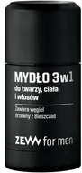 Mydła - ZEW for men Mydło naturalne 3w1 do twarzy, ciała i włosów z węglem drzewnym 16137 - miniaturka - grafika 1