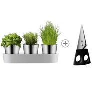Pokrywki - WMF Zestaw doniczek na zioła Gourmet, srebrny, 36x12,5x10,8 cm (0641306040) - miniaturka - grafika 1