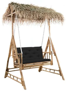 vidaXL 2-os huśtawka ogrodowa bambus i liście palmy poduszka 202cm 3063934 - Huśtawki - miniaturka - grafika 48