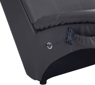 vidaXL Szezlong masujący z poduszką, szary, sztuczna skóra - Szezlongi - miniaturka - grafika 8