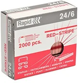 Zszywki - Rapid Leitz ze zszywkami 24/6 mm Red Stripe, ocynkowane, z planowanym przełomem, 2000 sztuk 11700245 - miniaturka - grafika 1