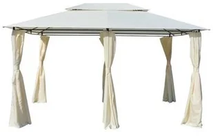 vidaXL Namiot ogrodowy z zasłonami, 4 x 3 m, biały - Pawilony ogrodowe - miniaturka - grafika 7