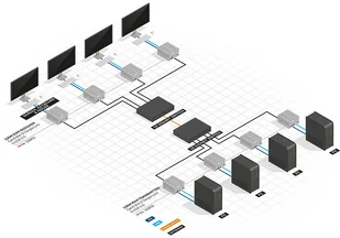 Lindy Lindy 39201 Przedłużacz extender) Cat.6 DVI-D Single Link USB 2.0 KVM odbiornik receiver) 130m LY-39201 - Przełączniki KVM - miniaturka - grafika 4