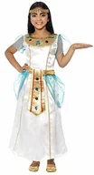 Stroje karnawałowe - SMIFFYS Deluxe panowania Kleopatry znane kostium dla dziewcząt, sukienka i głowa biżuteria dla dzieci, rozmiar: L, 44104, biały 44104M - miniaturka - grafika 1