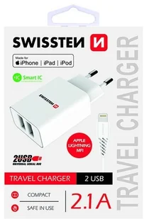 Swissten Karta sieciowa Smart IC CE 2x USB 3 A power czarny + kabel USB do transmisji danych 22046000 Raty 10x0%! Do 24.11.2019 - Ładowarki do telefonów - miniaturka - grafika 2