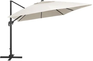 vidaXL Parasol z LED i aluminiowym słupkiem, 400x300 cm, piaskowy vidaXL - Parasole ogrodowe - miniaturka - grafika 12