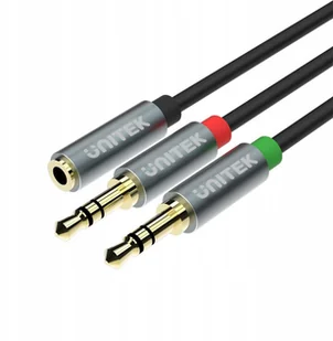 Unitek miniJack 3,5mm F 2x 3,5mm M Y-C957ABK - Kable - miniaturka - grafika 4