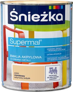 ŚNIEŻKA Supermal Emalia Akrylowa Satynowy Połysk migdałowy 0,8 L - Emalie - miniaturka - grafika 2