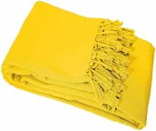 Narzuty - Le Jardin des Cigales Le Jardin des cigales Lana narzuta na sofę-posiada frędzlami bawełna tkana Żółty 3003106 - miniaturka - grafika 1