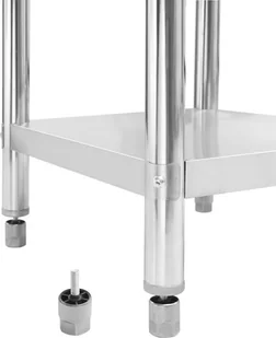 VidaXL Kuchenny stół roboczy, 60x60x85 cm, stal nierdzewna 51184 VidaXL - Stoły gastronomiczne - miniaturka - grafika 5