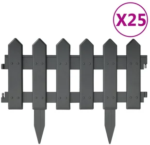 vidaxl Obrzeża trawnikowe, 25 szt., antracytowe, 10 m, PP! 314683 - Ogrodzenia - miniaturka - grafika 2