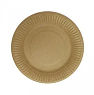 Naczynia i sztućce jednorazowe - Ekologiczne talerze papierowe 23cm 100 sztuk - miniaturka - grafika 1