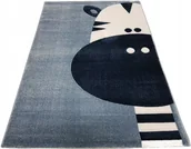 Dywany dla dzieci - Dywan Avanos Kids 3D 160x230 zebra niebieski pasy - miniaturka - grafika 1