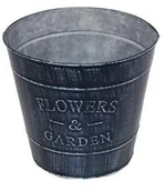 Donice - Flower TAJEMNICZY OGRÓD Osłonka metalowa 13 cm czarna - miniaturka - grafika 1