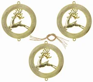 Ozdoby bożonarodzeniowe - inny producent Ozdoby zawieszki choinkowe Renifery 3 szt. Srebrne 2329-2 - miniaturka - grafika 1